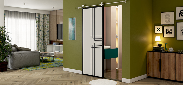sliding bathroom door installation in Clearlake